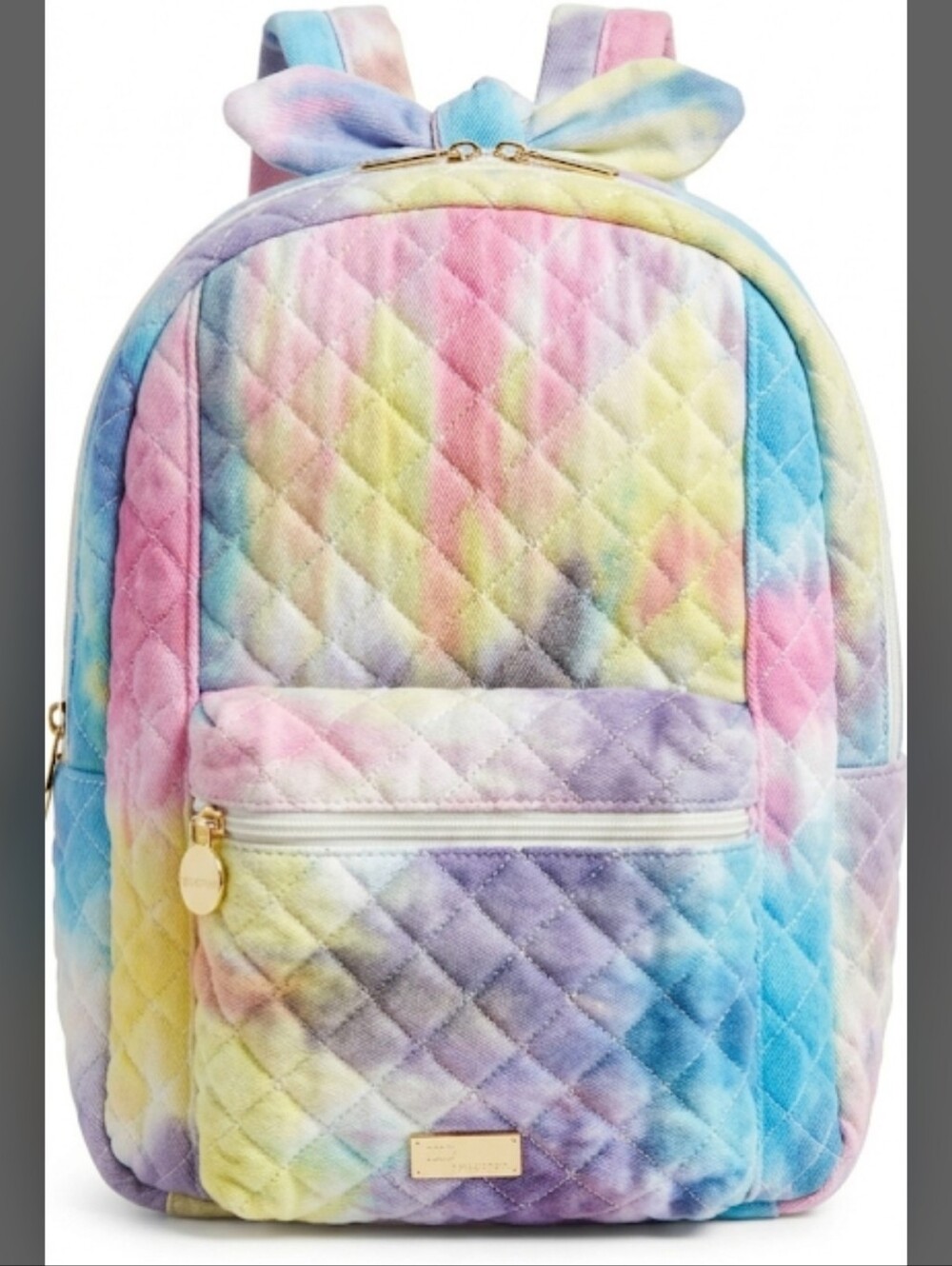 Luv Betsey Johnson Mini Backpack Pastel Rainbow Ombre Quilted Tie Dye Bow